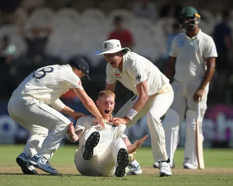 Ben Stokes celebrates taking a wicket