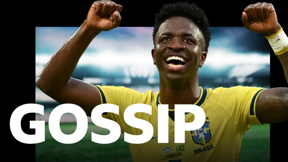 Vinicius Jr celebrates while playing for Brazil