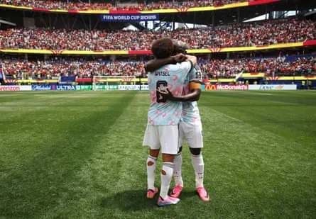 Axel Witsel and Romelu Lukaku, veterans of Belgium’s 2014 World Cup campaign, embrace after the game