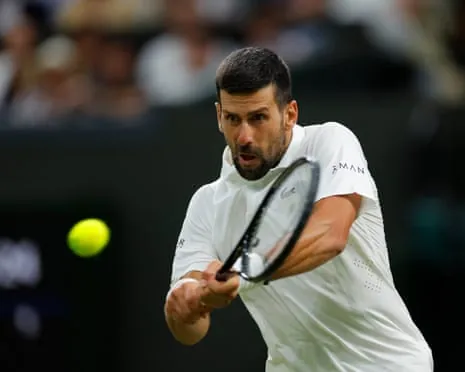 Novak Djokovic hits a shot