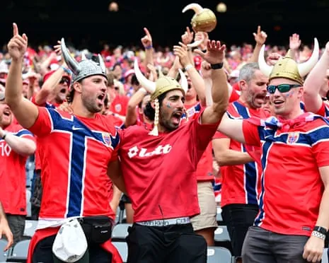 Norway fans enjoying the action at the World Cup