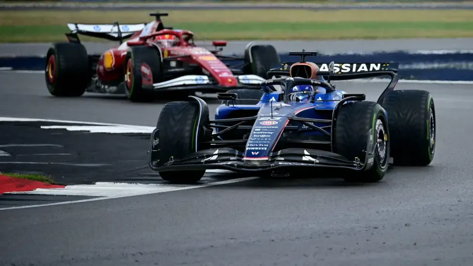 Williams' Thai driver Alexander Albon drives during the Formula One British Grand Prix at the Silverstone motor racing circuit in Silverstone, central England, on 6 July 2025.