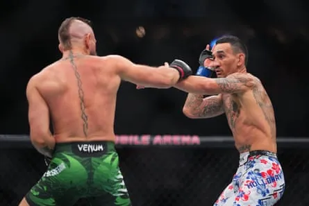 Conor McGregor and Max Holloway fight in Las Vegas in a UFC fight