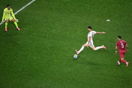 Mikel Merino scores for Spain against Portugal