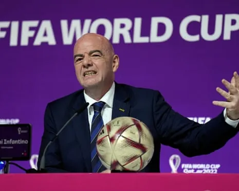 Gianni Infantino pictured with a football